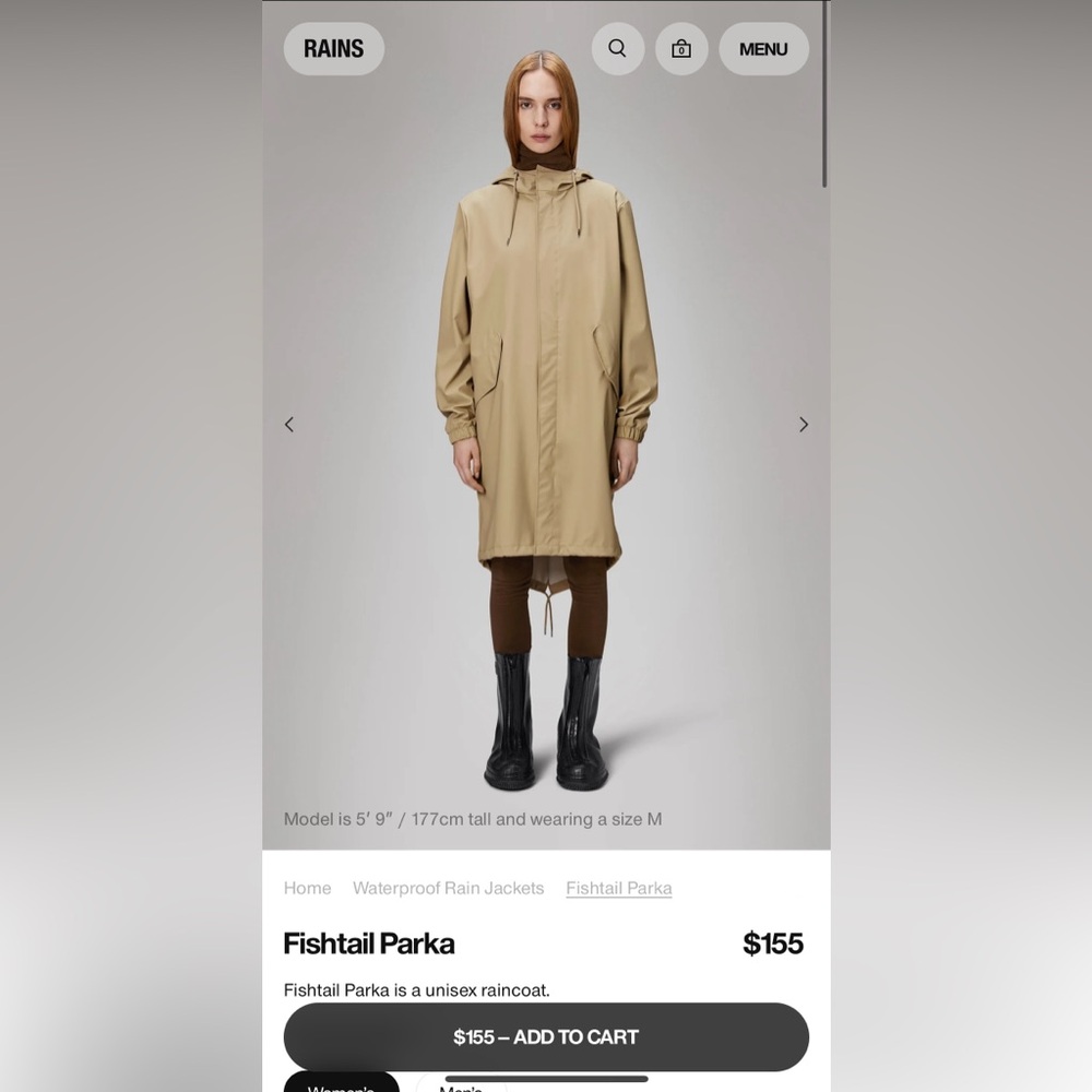 Rains Fishtail Parka